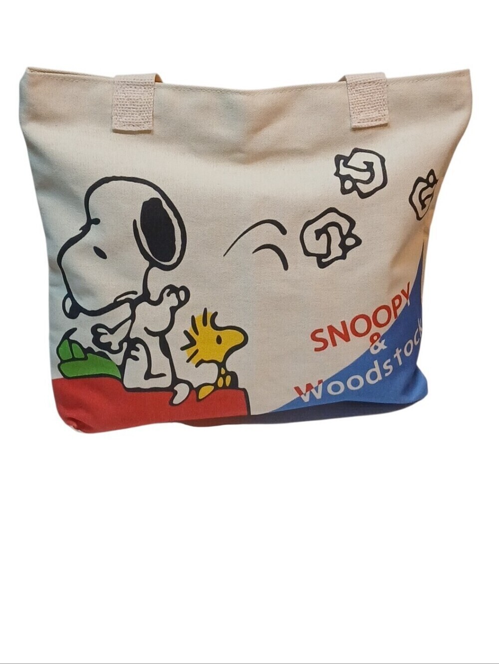 Peanuts -NWT Snoopy & Woodstock,Ladies Lg Canvas Tote Bag,2 inside Pockets, 14"W - Picture 10 of 14